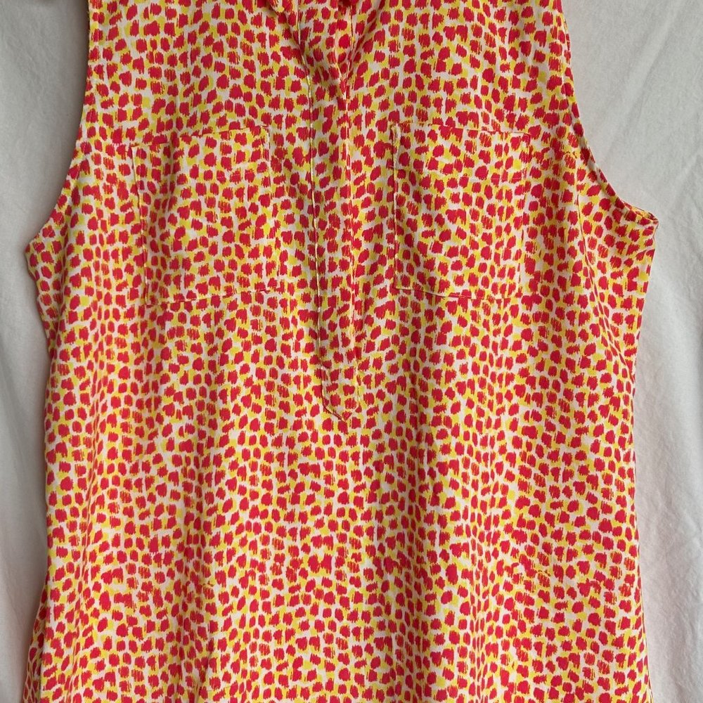 red/yellow polka dot blouse